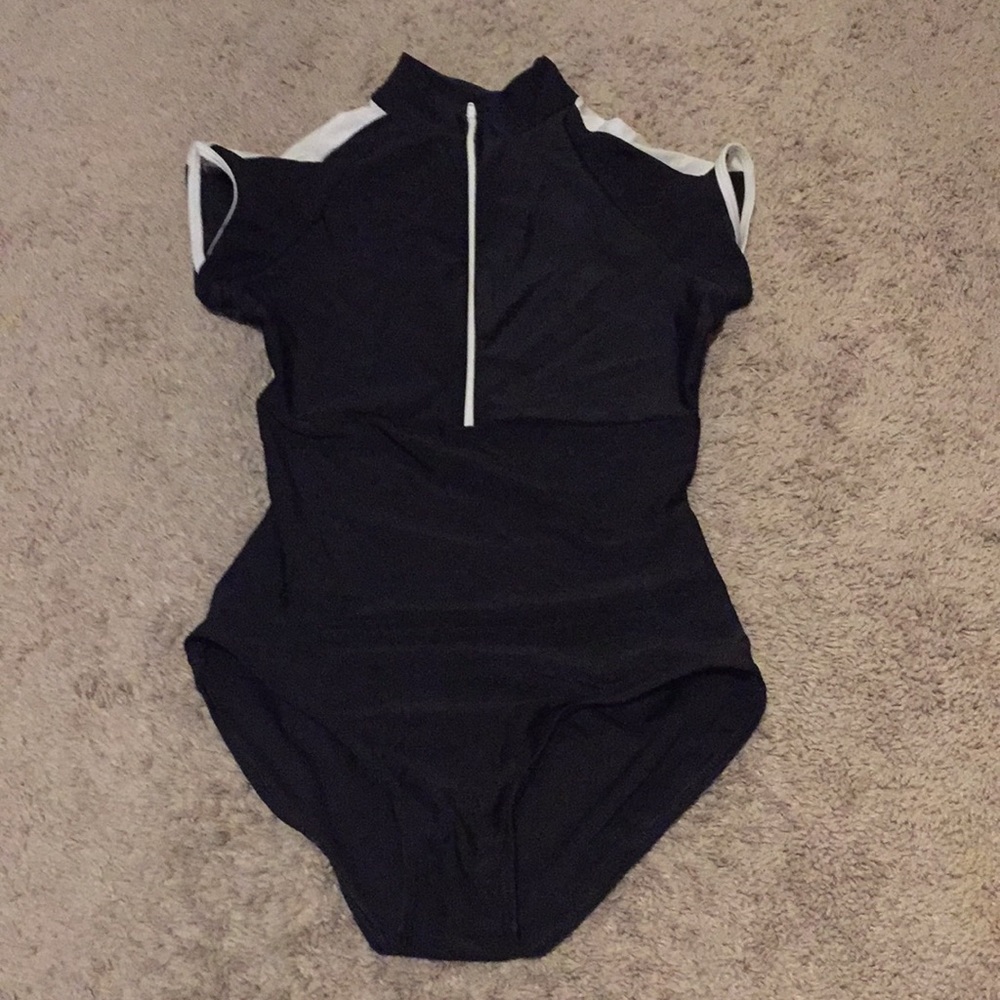 Black zip Leotard
